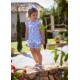 Rochy SS25 - Fluor Neon and Blue Checked Girls Shorts and Top Set 25361