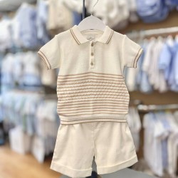 Pretty Originals SS25 Boys Cream/wheat Short Set JPX4186E