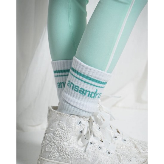 Ansandro Mint Half Crew Socks