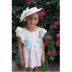 Babine straw sunhat with bow pattern ribbon