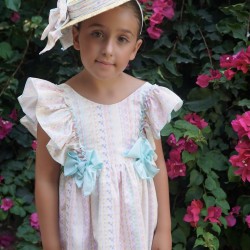 Babine straw sunhat with bow pattern ribbon