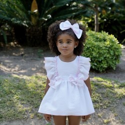 Babine white dress with pink trim