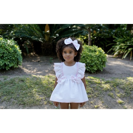 Babine white dress with pink trim Babine white dress with pink trim