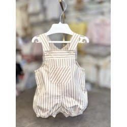 Babydif Boys Beige and White Striped Dungaree 866192 Babydif Boys Beige and White Striped Dungaree 866192