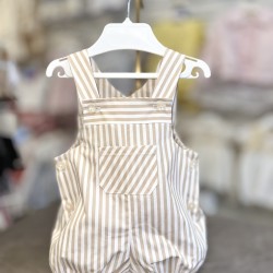 Babydif Boys Beige and White Striped Dungaree 866192