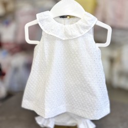 Babydif Girls White Dress and Bloomers Set 866139