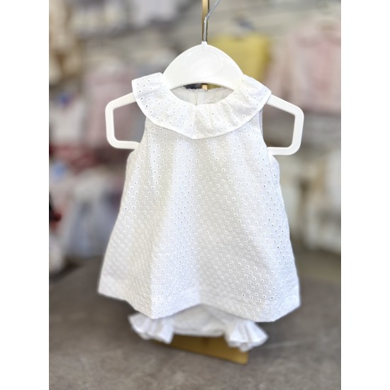 Babydif Girls White Dress and Bloomers Set 866139