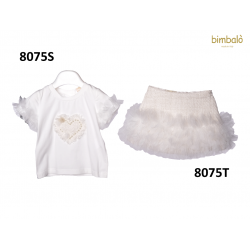 Bimbalò SS26 Girls Pink 2 Pc skirt Set 8075