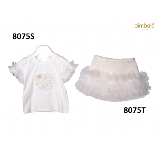 Bimbalò SS26 Girls Pink 2 Pc skirt Set 8075