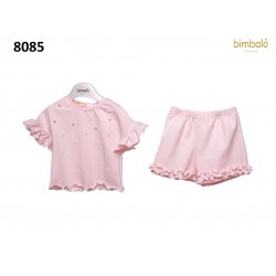 Bimbalò SS26 Girls Pink 2 Pc Short Set 8085