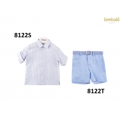 Bimbalò  SS26 - 8122 Stripped Shirt and Blue Belted Short
