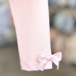 Bimbalò SS26 Girls Pink Leggings Set with bow  8084