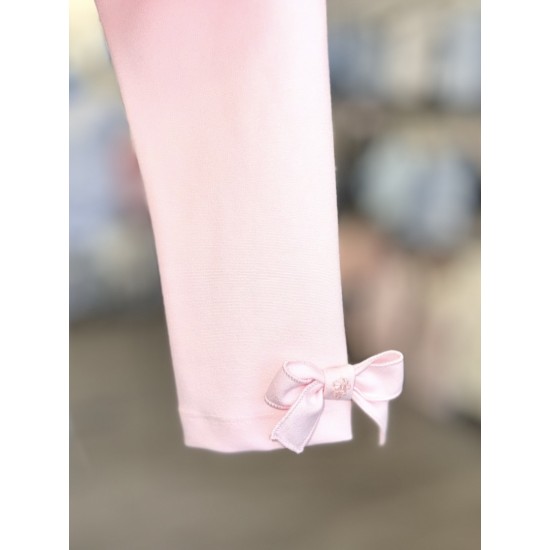 Bimbalò SS26 Girls Pink Leggings Set with bow  8084