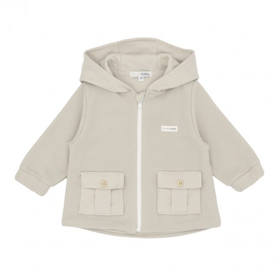 Blues Baby SS26 Boys Beige Hooded Jacket BB3073