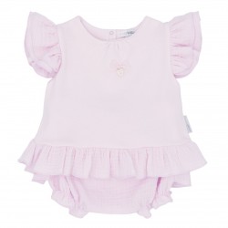 Blues Baby SS26 Girls Pink Frilly Jam Pant Set BB3050