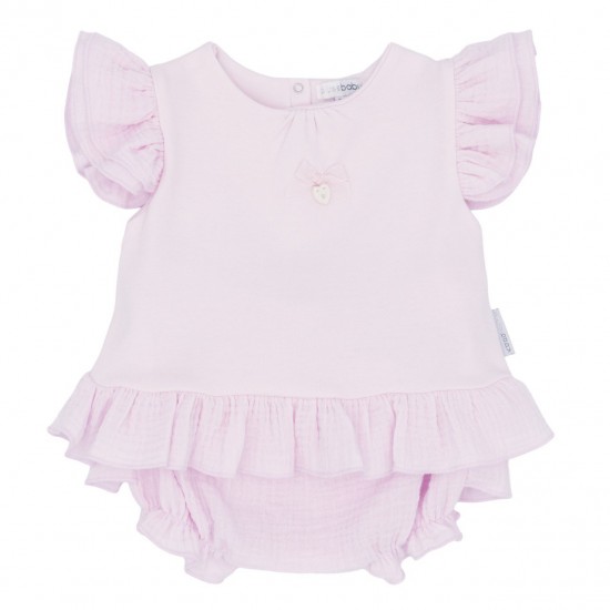 Blues Baby SS26 Girls Pink Frilly Jam Pant Set BB3050 Blues Baby SS26 Girls Pink Frilly Jam Pant Set BB3050