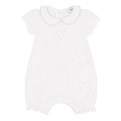 Blues Baby SS26 Girls White Shortie With Heart Embroidery BB2286W
