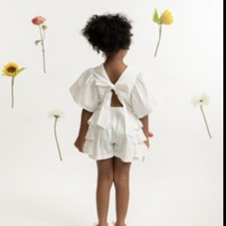 Caramelo Kids SS26 Pink Neutrals Frill Short Set 035334 Caramelo Kids SS26 Pink Neutrals Frill Short Set 035334