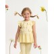 Caramelo Kids SS26 Lemon Two Piece Bow Legging Set 0398239