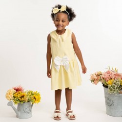 Caramelo Kids SS26 Lemon Woven Sailor Dress 0321251