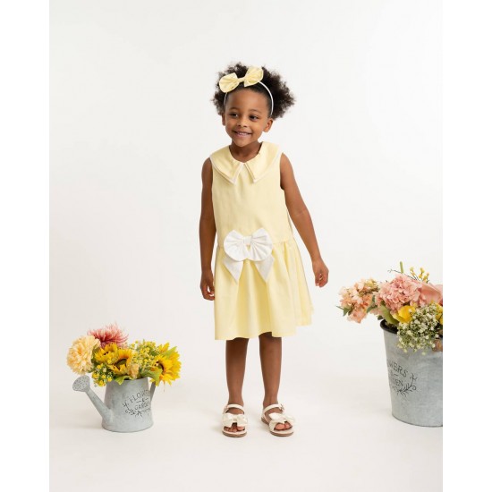 Caramelo Kids SS26 Lemon Woven Sailor Dress 0321251