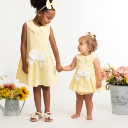 Caramelo Kids SS26 Lemon Frill Waist Woven Romper 0315253