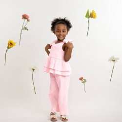 Caramelo Kids SS26 Pink Neutrals Drop Top Trouser Set 038902 Caramelo Kids SS26 Pink Neutrals Drop Top Trouser Set 038902