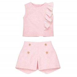 Caramelo Kids SS26 Pink Occasion Frill Top Short Set 0190182 Caramelo Kids SS26 Pink Occasion Frill Top Short Set 0190182