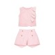 Caramelo Kids SS26 Pink Occasion Frill Top Short Set 0190182