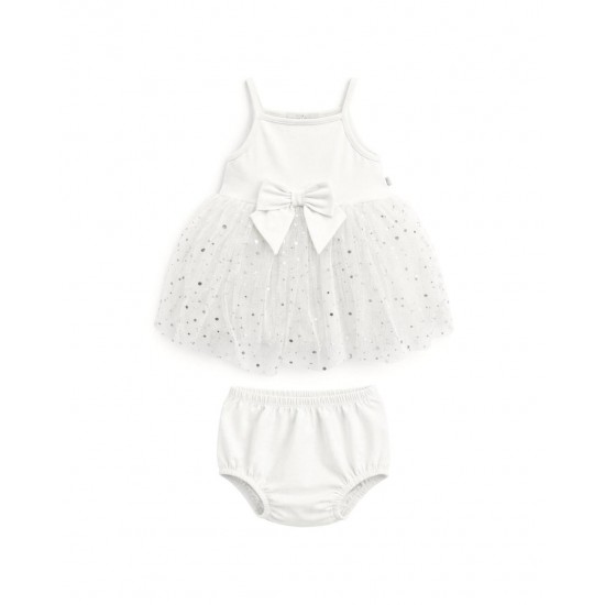 Caramelo Kids SS26 Ivory Baby Strappy Party Dress 0321258 Caramelo Kids SS26 Ivory Baby Strappy Party Dress 0321258