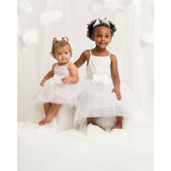 Caramelo Kids SS26 Ivory Baby Strappy Party Dress 0321258 Caramelo Kids SS26 Ivory Baby Strappy Party Dress 0321258