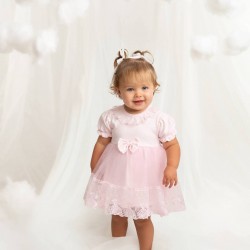 Caramelo Kids SS26 Pink Baby Girl Dress 391202 Caramelo Kids SS26 Pink Baby Girl Dress 391202