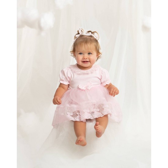 Caramelo Kids SS26 Pink Baby Girl Dress 391202