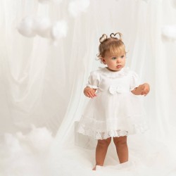 Caramelo Kids SS26 Ivory Baby Girl Dress 391202