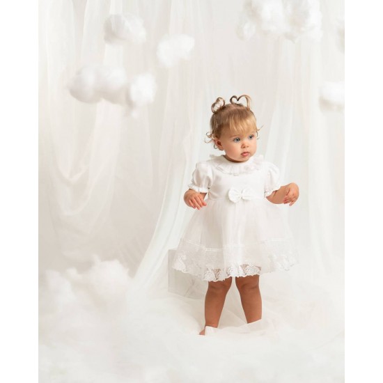Caramelo Kids SS26 Ivory Baby Girl Dress 391202 Caramelo Kids SS26 Ivory Baby Girl Dress 391202