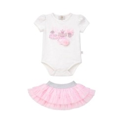 Caramelo Kids SS26 Pink Perfume Bodysuit and Skirt Set 3453115