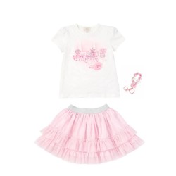 Caramelo Kids SS26 Pink Perfume Graphic Skirt Set 3453114