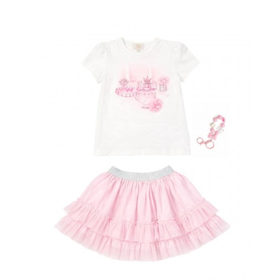 Caramelo Kids SS26 Pink Perfume Graphic Skirt Set 3453114 Caramelo Kids SS26 Pink Perfume Graphic Skirt Set 3453114