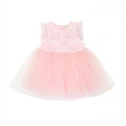 Caramelo Kids SS26 Pink Baby Bow Party Dress 0321262