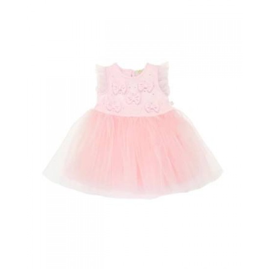Caramelo Kids SS26 Pink Baby Bow Party Dress 0321262 Caramelo Kids SS26 Pink Baby Bow Party Dress 0321262