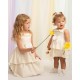 Caramelo Kids SS26 Lemon Stripe Layered Ruffle dress and hairbow 0321246