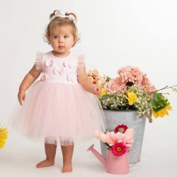 Caramelo Kids SS26 Pink Baby Bow Party Dress 0321262