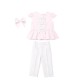 Caramelo Kids SS26 Pink and White Trouser set and Hairbow 0314250 Caramelo Kids SS26 Pink and White Trouser set and Hairbow 0314250