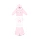 Caramelo Kids SS26 Pink Jersey Bow Cardigan, Top and shorts Set 0314262 Caramelo Kids SS26 Pink Jersey Bow Cardigan, Top and shorts Set 0314262