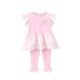 Caramelo Kids SS26 Pink Striped Frill Top and Legging Set 3498123