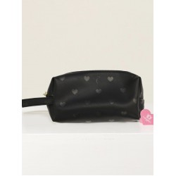 Caramelo Kids Black Faux Leather Heart print Pencil Case 299410 Caramelo Kids Black Faux Leather Heart print Pencil Case 299410
