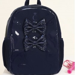 Caramelo Kids Navy Patent School Bag 299902