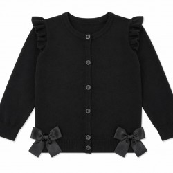 Caramelo Kids Girls Black School Bow Cardigan 2051177 Caramelo Kids Girls Black School Bow Cardigan 2051177