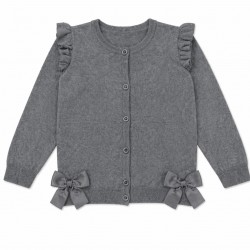 Caramelo Kids Girls Grey School Bow Cardigan 2051177 Caramelo Kids Girls Grey School Bow Cardigan 2051177