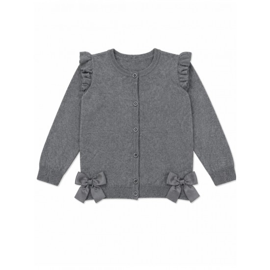 Caramelo Kids Girls Grey School Bow Cardigan 2051177 Caramelo Kids Girls Grey School Bow Cardigan 2051177